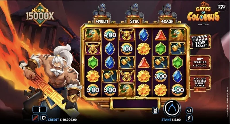 Gates of Colossus MultiChase - hovedskjerm med 6x5 hjul